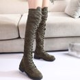 thumbnail image 2 of XZNGL Womens Winter Solid Color Warm Suede Side Zipper Lace Up Knee Flat Rider Boots, 2 of 9