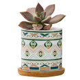 thumbnail image 1 of Plant Pot Cylindrical Flowerpot 7.5x7.6cm Geometric Pattern Simple Black White Nordic Style Home Decor Ceramic Vase, 1 of 2
