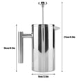 thumbnail image 2 of Spptty Cafetière en Acier Inoxydable à Double Paroi, Théière à Pression Française avec Filtre, 2 of 9