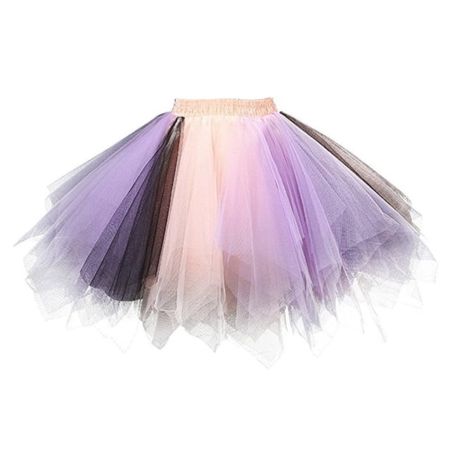 Birdeem Jupe Courte Plissée en Gaze Colorée pour Femmes, Jupe de Danse pour Adultes