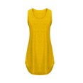 thumbnail image 4 of Mrat Débardeurs en Coton pour Femmes, Robe d'Été Décontractée Bohème de Plage, Col Rond, Sans Manches, Coupe Ample, Jolies Robes Débardeurs Asymétriques Mini, S-402 Jaune P, 4 of 8