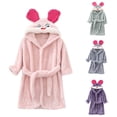 thumbnail image 5 of ZACPNCV Boys Fleece Robe Girls Hooded Bathrobe Toddlers Soft Fuzzy Robe for Kids Purple 6-7 Years, 5 of 5