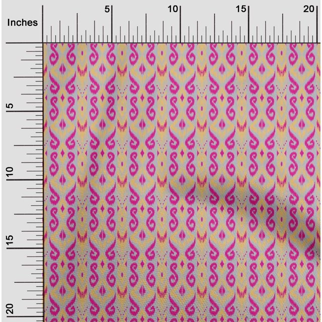 oneOone Polyester Lycra Fabric Stripe & Swirl Ikat Fabric Prints By Yard 56 Inch Wide