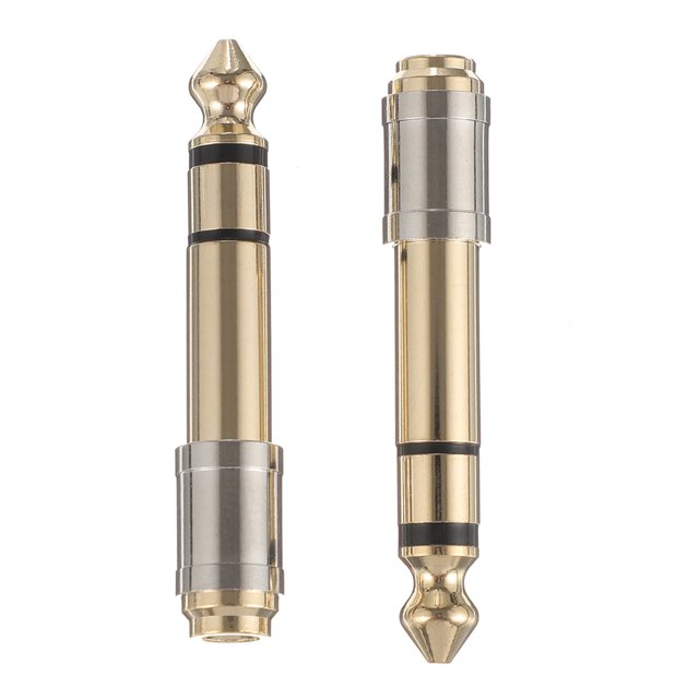 2pcs 6.35mm to 3.5mm Audio Adapter Pure Copper Connector for Headphone Amplifier