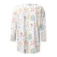 thumbnail image 5 of IROINNID T-shirt à Manches Longues en Polyester Réduit pour Femmes, T-shirt Ample Imprimé Quotidien, Blouse Mi-Longue, Hauts à Col Rond, Kaki, 5 of 5