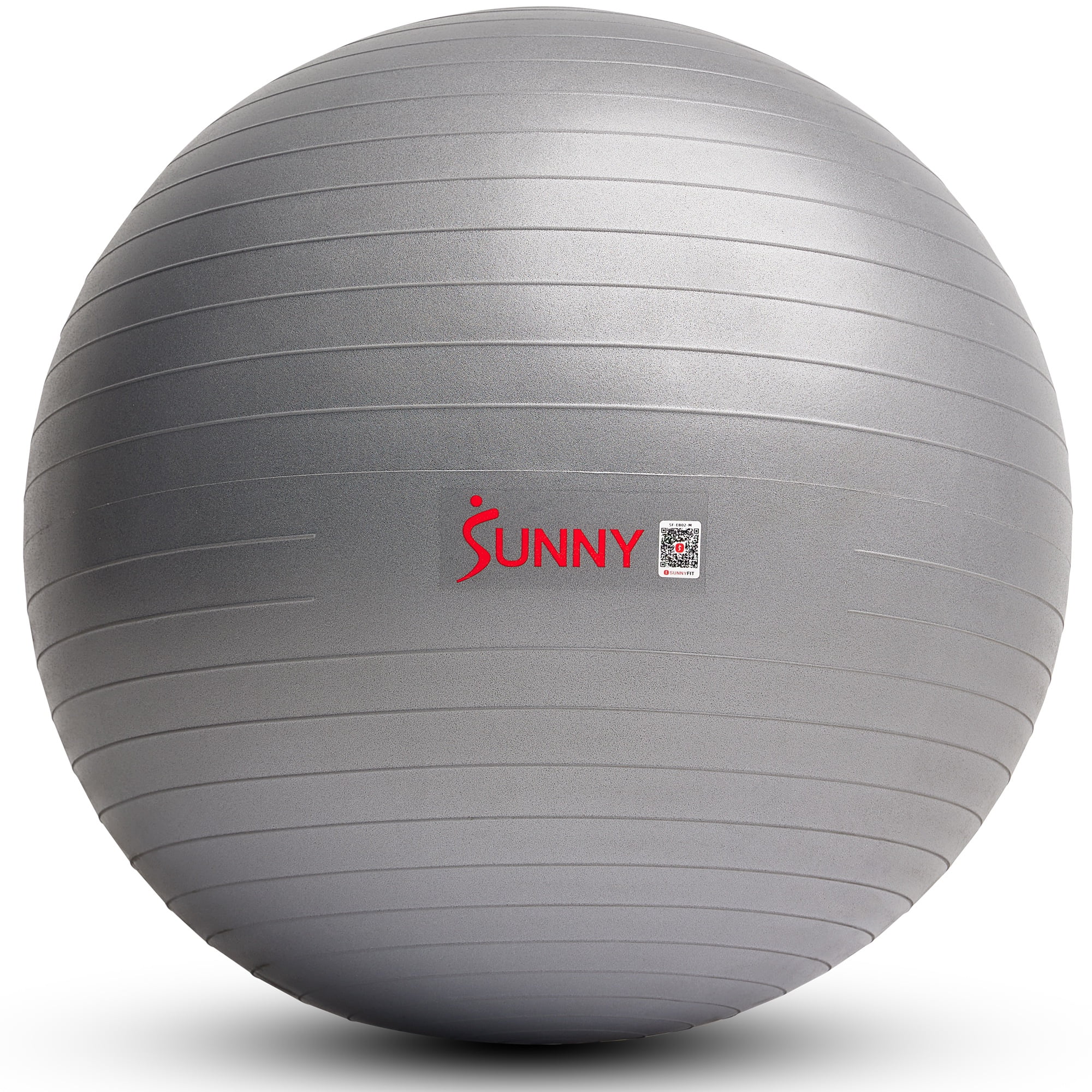 Balle de yoga premium Sunny Health & Fitness de 55 cm, anti-burst et extra épaisse. Idéale pour l’entraînement, la grossesse, la kinésithérapie et la stabilité sur chaise. Inclut une pompe