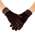 thumbnail image 2 of Femmes Couleur Unie Plein Doigt Velours Extensible Soirée Bal Cyclisme Gants Noir, 2 of 13