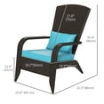 thumbnail image 3 of Outsunny Rattan Adirondack Chair Wicker Fire Pit Chair w/ Cushion Turquoise, 3 of 10
