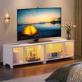 thumbnail image 1 of Pinmoco Meuble Télé pour Téléviseurs jusqu'à 65 Pouces, Extensible Côte à Côte Ou Empilable, avec Rangement, Blanc, 1 of 8