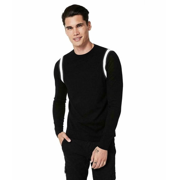 Good Man Brand Men's Extra Fine Merino Sweater In Black/White Color Size L $180