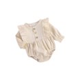 thumbnail image 2 of Kmbangi Baby Romper, Solid Color Round Neck Long Sleeve Bodysuit Jumpsuit, 2 of 7