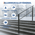 thumbnail image 2 of Metal Handrail – Adjustable for 2-6 Steps – Black Deck Stair Railing – Porch, Exterior & Indoor – DIY Install Kit, 2 of 4