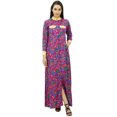 thumbnail image 1 of Bimba Robe Maxi d'Hiver à Col Mandarin pour Femme, Boutonnée, Jilbab avec Poches, 1 of 7