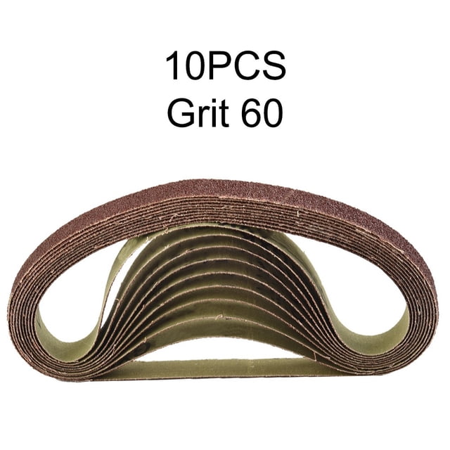 10Pcs 15*452Mm Sanding Belt 60-600-Grit For M10 Sander Adapter Polishing Machine