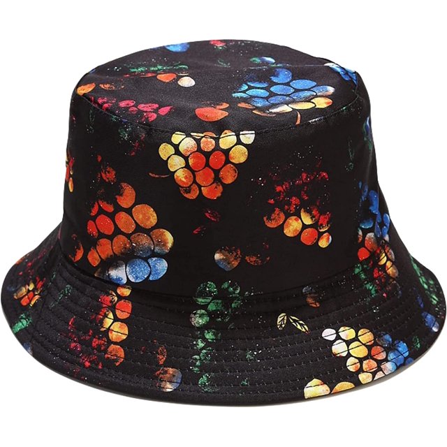LinYooLi Chapeau Seau pour Femmes Motif Fruits Frais Réversible Chapeau de Pêcheur pour Hommes Adolescent Unisexe Sport Protection Solaire