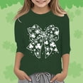 thumbnail image 2 of LUOGENLI T-Shirt pour Filles T-Shirt Graphique pour Filles Fête de la Saint-Patrick à la Mode Polyvalent Col Rond Manches 3/4 T-Shirt Décontracté Haut Maxi Hauts Vert Foncé 7-8 Ans, 2 of 4