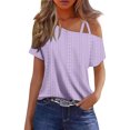 thumbnail image 1 of AherBiu Womens Sleeve Tank Tops off Shoulder Loose Fitting Tee Shirts Solid Basic Casual Cami Shirts Tops, 1 of 5