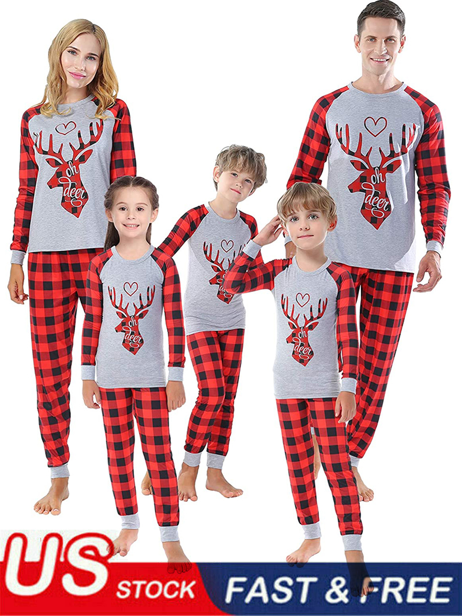 Christmas Matching Family Pyjamas, Family Christmas Pyjamas Set, Matching Christmas Pjs Xmas Sleepwear for Family