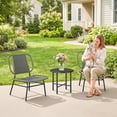 thumbnail image 2 of Outsunny 3 Piece Wicker Patio Furniture Bistro Set with Steel Table, Grey, 2 of 10