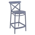 thumbnail image 1 of Compamia Cross Tabouret de Comptoir Contemporain en Résine pour Intérieur et Extérieur Gris Foncé, 1 of 5