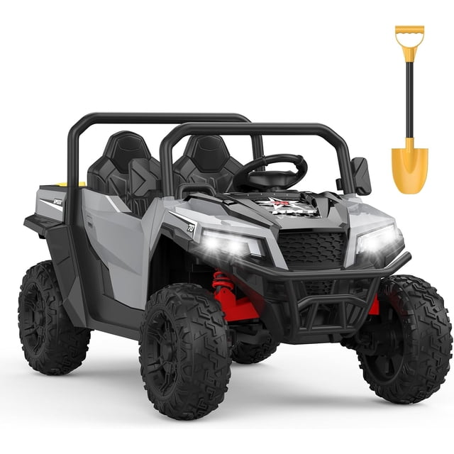 Ourlova 24V Ride-On Dump Truck, 24V Electric Car with Remote Control, Electric Dump Bed, Extra Shovel, Tractor Style, Music Player, Key Start