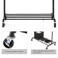 thumbnail image 5 of SONGMICS Industrial Style Clothes Garment Rack on Wheels, Double Hanging Rod Metal Clothing Rack, Heavy Duty Commercial Display, Black UHSR62BK, 5 of 5