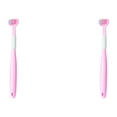 thumbnail image 3 of Thinsony Triple Toothbrush Triple Clean For Efficient Cleaning Plastic Three Head Toothbrush For Cleaning A22 Peach Pink Child 2Set, 3 of 6