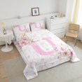 thumbnail image 4 of Erosebridal Ensemble de Couette Pleine Rose Initiale U, Couette en Duvet de la Saint-Valentin, Décor Romantique de Roses, Réversible 3 Pcs, 4 of 8