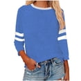 thumbnail image 1 of Timegard Hauts pour Femmes Grande Taille Col Rond Manches 3/4 T-Shirts Confortables Tunique Décontractée pour Porter avec des Leggings, 1 of 5