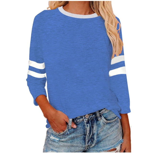 Timegard Hauts pour Femmes Grande Taille Col Rond Manches 3/4 T-Shirts Confortables Tunique Décontractée pour Porter avec des Leggings
