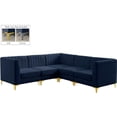 thumbnail image 1 of Meridian Furniture Alina Navy Velvet Modular Sectional, 1 of 18