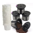 thumbnail image 1 of Reusable Coffee Filters Reusable Coffee Pods Stainless Mesh 4 Pack + 100 PCS Coffee Paper Filters, 1 of 5