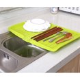 thumbnail image 3 of Fridja Dish Drain Board Large Plastic Drain Boards 17.6x12.2'' Dish Drainer Tray Dish Drainer Mat with Side Drop Slope Diversion Drainboard for Dish Rack Kitchen Counter, Dish Drainer Tray, Red, 3 of 3
