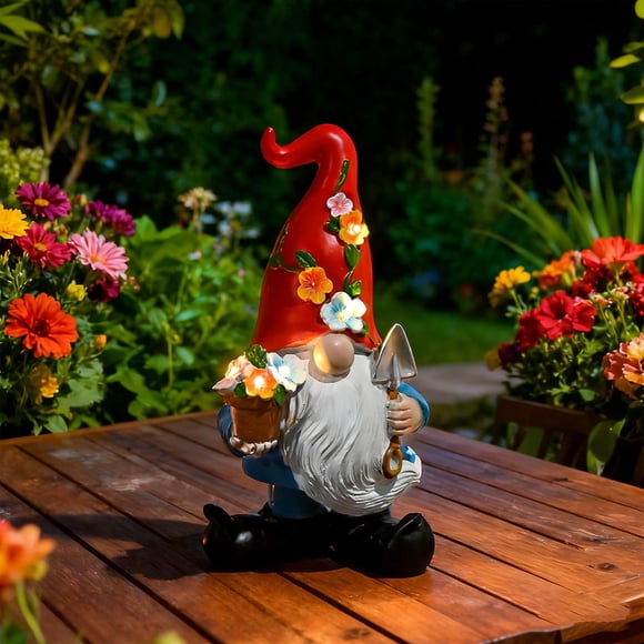 Czzoypi Resin Garden Gnome Ornament, Outdoor Decor Gnome Figurine for Garden Yard Patio, Handcrafted Colorful Goblin Statue Lawn Decoration Courtyard Crafts