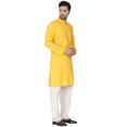 thumbnail image 4 of SKAVIJ Pyjama Kurta pour Hommes Ensemble Robe de Yoga en Coton à Manches Longues Gold XXL, 4 of 6