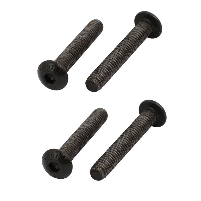 Unique Bargains 4 Pcs M4x25mm Douille Hexagonale 10.9 Grade Filetage Main Gauche Inversée Vis Boulon Noir
