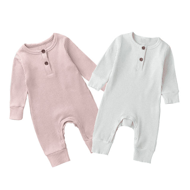 PatPat Combinaison à Manches Longues pour Bébé en Tricot de Coton Uni Style Cardigan