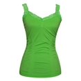 thumbnail image 1 of Camisoles à Bordure en Dentelle pour Femmes - Vert Lime, 1 of 2