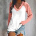 thumbnail image 2 of FAIWAD Women’s Color Block Tunic Top Long Sleeve Patchwork V Neck Plus Size Pullover Top, 2 of 4