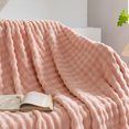 thumbnail image 2 of Maytalsory Warm White Faux Fur Throw Blanket Thick Rabbit Plush Blanket Multi Functional Comfort Providing pink 100*150CM, 2 of 6