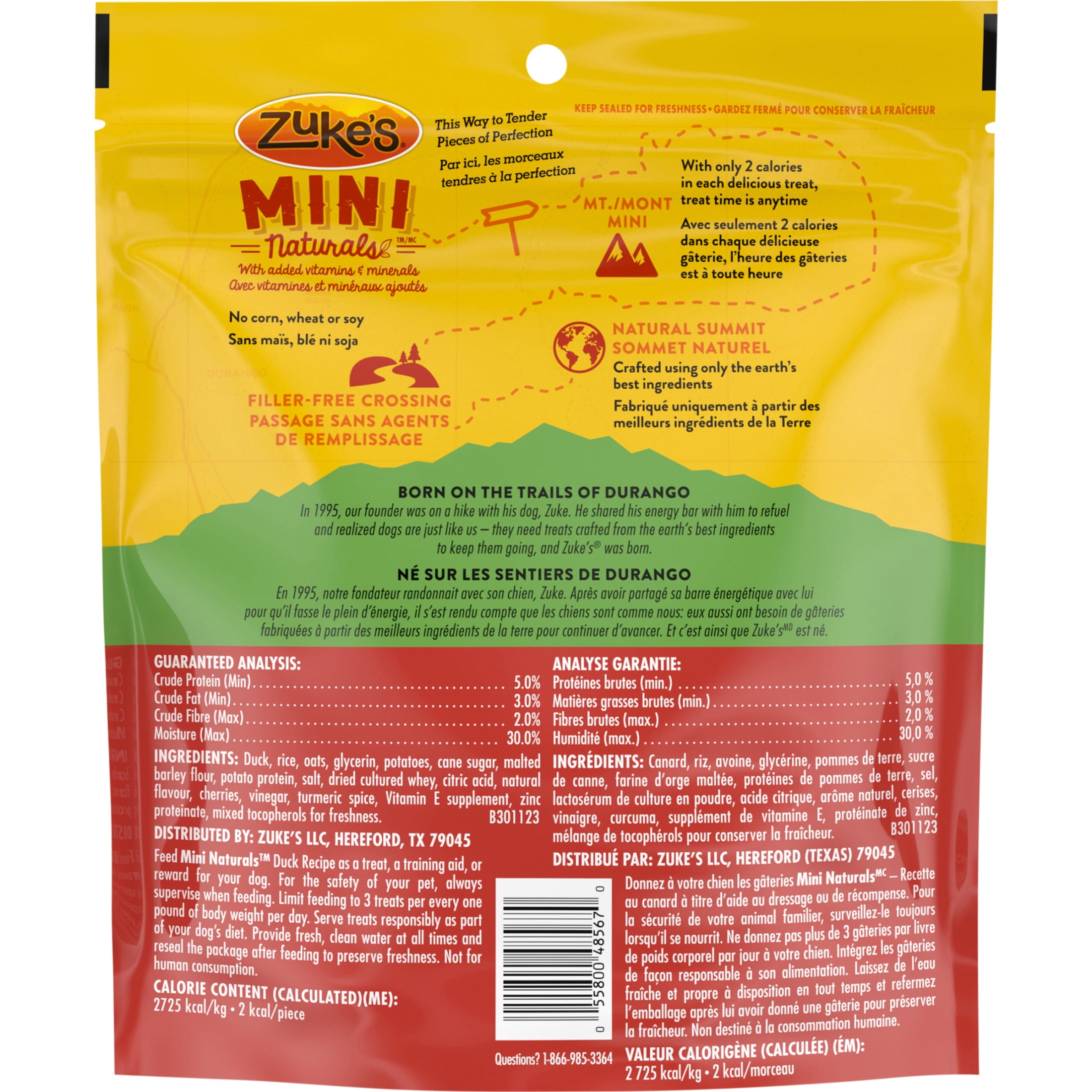 Zuke’s Mini Naturals Recette au Canard, Gâteries pour Chiens 454 g