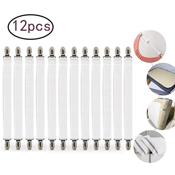 Adjustable Elastic 12pcs Fitted Sheet Straps,Crisscross Bed Sheet Fasteners Suspenders