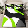 thumbnail image 2 of Erosebridal Abstract Geometry Round Bed Sheets Set Queen Size,Green Black Aesthetic Art Bedding Sets Queen Size,Geometric Pattern Bed Sheets Queen,Microfiber Room Decoration,4 Pieces, 2 of 7