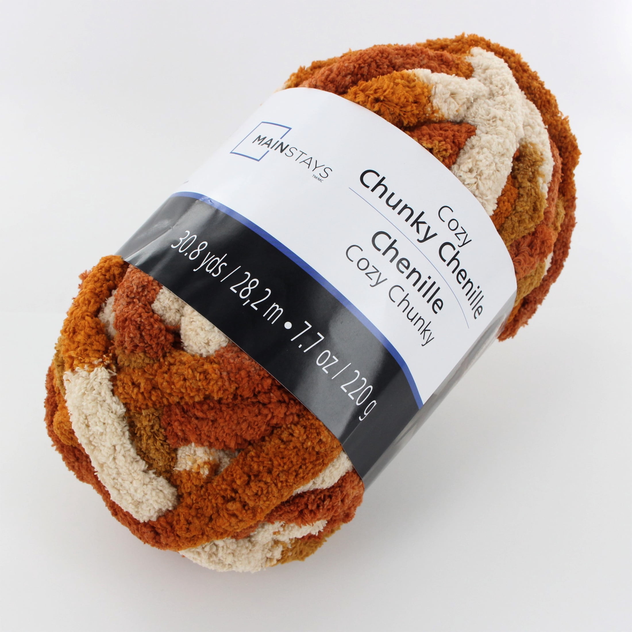 MAINSTAYS Cozy Chunky Chenille, 28.2 m (30.8 yds), 220 g (7.7 oz), 100% Polyester