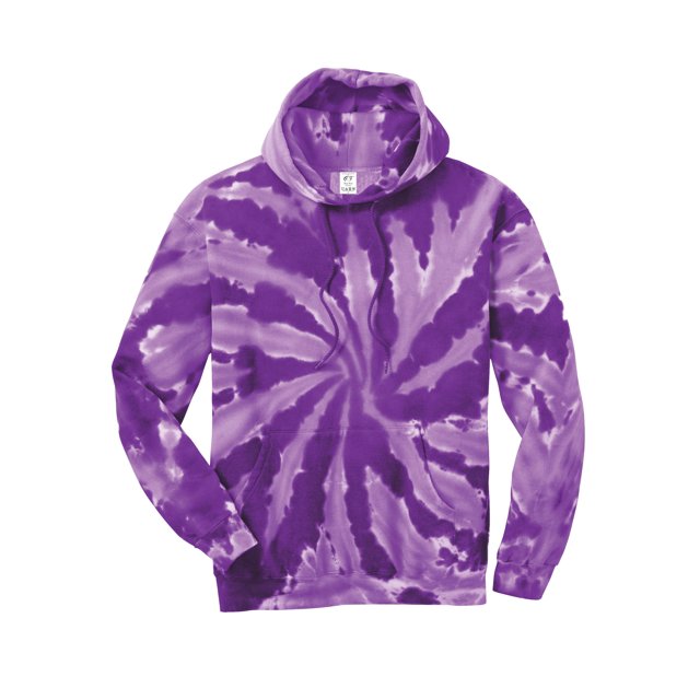 Gravity Threads Mens Tie-Dye Pullover Hoodie Sweater - Purple - Small