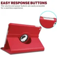 thumbnail image 2 of Étui Pivotant à Rotation à 360° pour Apple iPad Pro 13 Pouces 2024, Support à Angles Multiples, Couverture en Cuir PU, Réveil Automatique avec Sangle Élastique de Protection - Rouge, 2 of 5