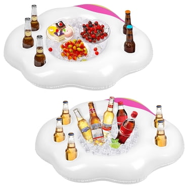 MasteelfCA Hémoton 2 Pcs Refroidisseur de Boissons Gonflable Fête d'Été Seau à Glace Flottant Plateau de Piscine Gonflable pour Rafraîchir le Jus Buffet Refroidisseur