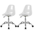 thumbnail image 1 of Costway Ensemble de 2 Chaises de Bureau Sans Accoudoirs en Acrylique Pivotantes Chaise Fantôme Ajustable, 1 of 10