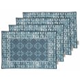 thumbnail image 1 of Vargottam Napperons - Napperon pour Table à Manger, Ensemble de 4 - Serviette en Coton Imprimée et Réversible - Napperons d'Intérieur pour Table de Maison et de Cuisine - Bloc Batik Asiatique (Bleu Sarcelle), 1 of 5