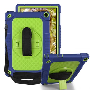 Mignova Étui for Walmart ONN 10,1 Pouces Gen 3 2022 Tablette, Robuste Antichoc avec Support Rotatif à 360 Sangle de Main et d'Épaule Étui pour Enfants for Walmart ONN 10,1 Pouces 3e Gén. (Modèle : 100071485) (Marine/vert)